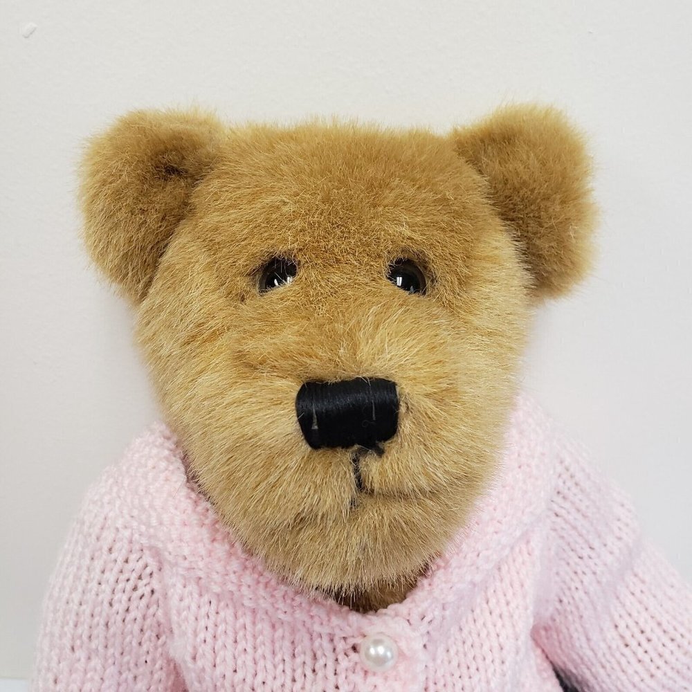 Dan Dee 15" Teddy Bear Pink Knit Sweater Black Poodle Skirt Plush - Picture 8 of 8